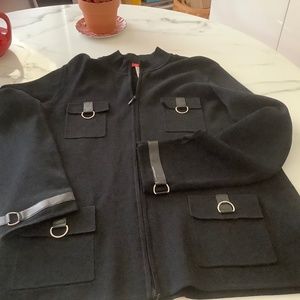 Sweater Jacket,Black ,Anne Klein, L